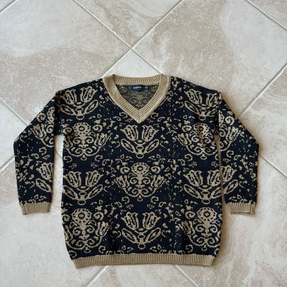 MinkPink Gold and Black Sweater